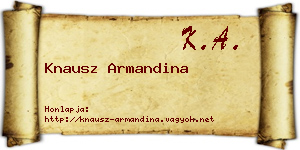 Knausz Armandina névjegykártya